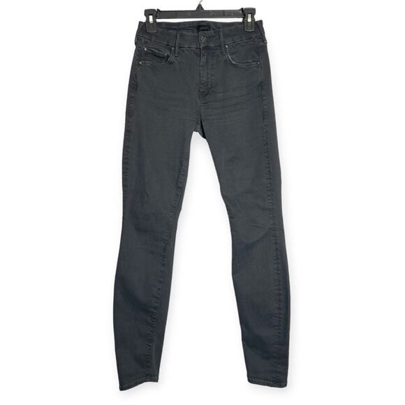 MOTHER The Looker Skinny Jeans SIZE 25 x 29 Not Guilty Black Stretch Denim USA - Picture 1 of 13